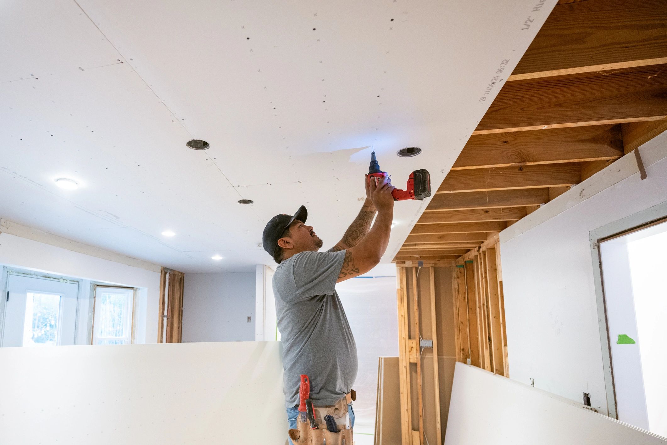 Tradespeople working on a property interior